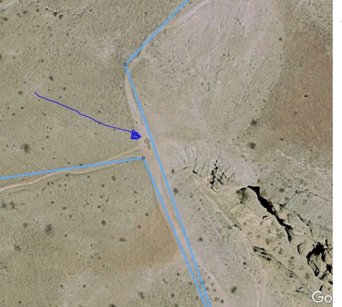 google-earth-rock-arrow-marking-trail